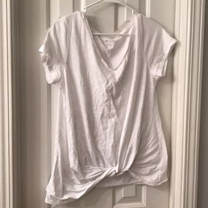 Maurices White Twist Front Shirt